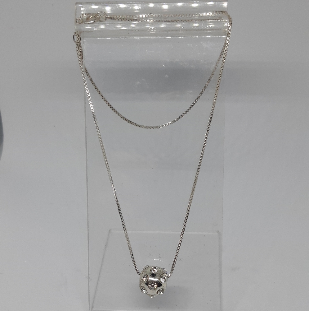 Beautiful Vintage Bead Slide Pendant With Chain.